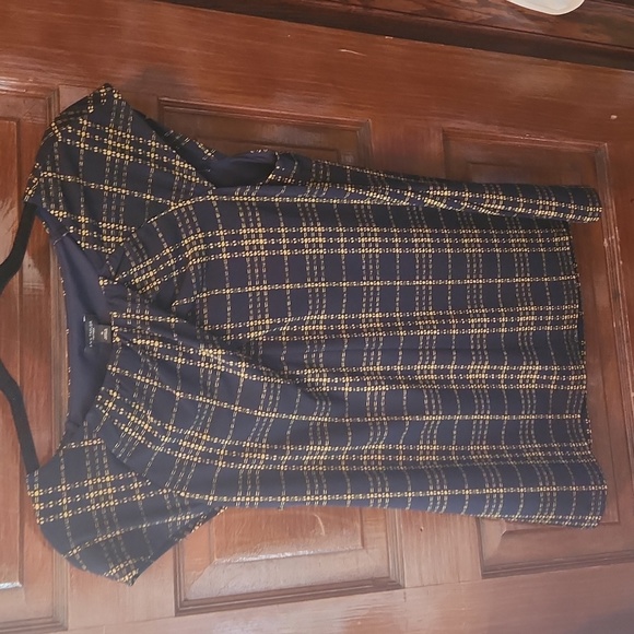 Ann Taylor Factory Navy and Yellow Bouse - Size M - Picture 1 of 3